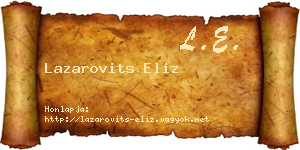 Lazarovits Eliz névjegykártya